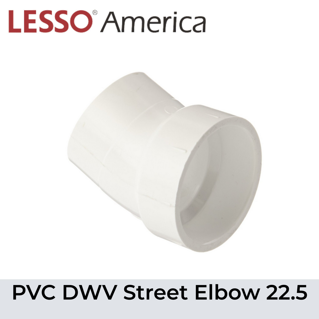 PVC DWV 22-1/2° Street Elbow, Case Quantity