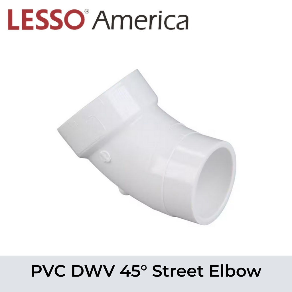 PVC DWV 45° Street Elbow, Case Quantity